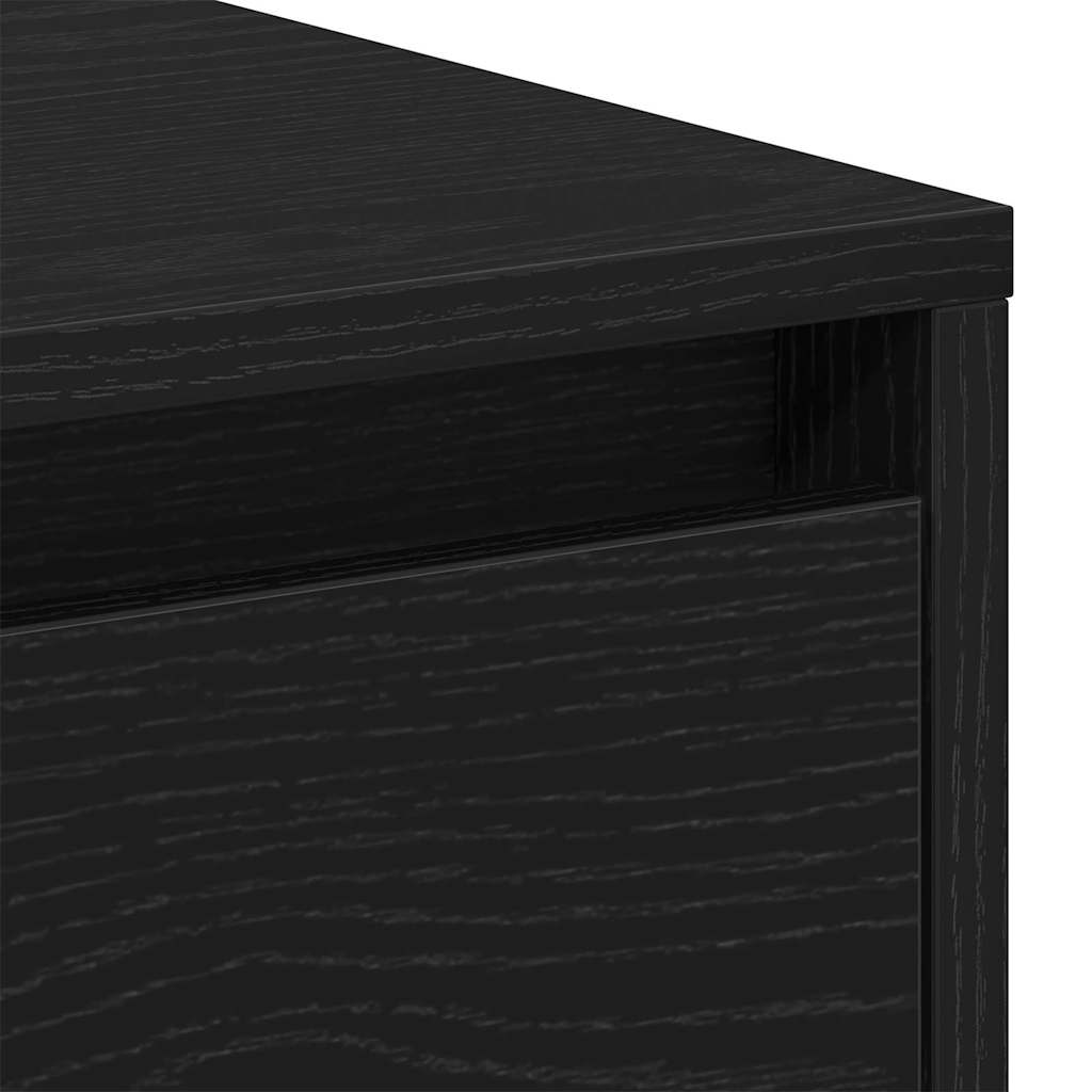 Bedside Cabinet Black oak 45 x 34 x 44.5 cm Engineered wood